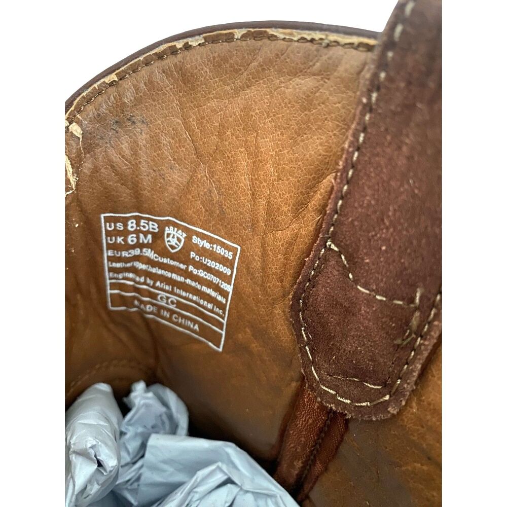 Ariat Fatbaby Embroidered Women's Boots 8.5 B Brown Leather Round Toe Chunky - Picture 6 of 7